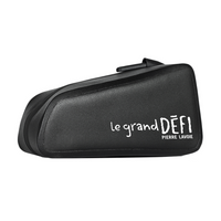 Custom printed black Sally Waterproof Bike Frame Bag 1.2L featuring a personalized logo on the side.