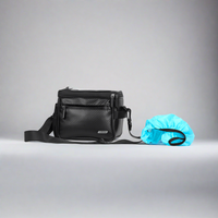 Handlebar Bag 4.5L in black, made of water-resistant polyester. Dimensions: 21x12x17cm, weight: 690g. Features a shoulder strap, and a rain cover.