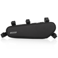 Corsino Shortcut - Black Bike Frame Bag 2.5L with a 5-strap fastening system.