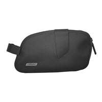 Side profile of the streamlined Corsino Transit Waterproof Bike Saddle Bag. Crafted from heavy-duty 600D TPU, this aerodynamic under-seat pack guarantees zero drag while securely storing your essential emergency cycling tools.