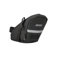 Black bike saddle bag Corsino Jaunt with reflective strip