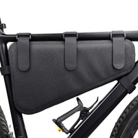 Side profile of the rugged Corsino Excursion Waterproof Bike Frame Bag. Engineered from heavy-duty 840D Nylon TPU, this premium cycling pack delivers ultimate scratch resistance and zero-sag storage for aggressive bikepacking