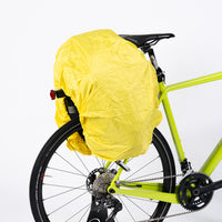Corsino Pannier Bag 75L in black, made from water-resistant 500D PVC Twill Fabric. Includes a rain cover for added protection during heavy rain.