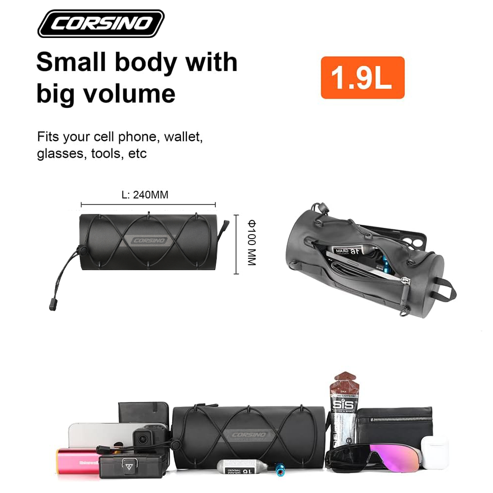 Force - Sacoche Imperméable pour guidon de vélo 2.4L - Noir