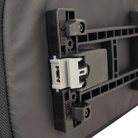 Close-up of the MIK 2.0 system anti-theft lock on the bottom of the Corsino Adventure 12L trunk bag, ensuring your cycling gear stays safe when parked