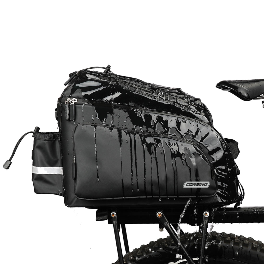 Trunk Cargo Bag 17L in black, made of water-resistant PVC. Dimensions: 20x9x10cm, weight: 320g.