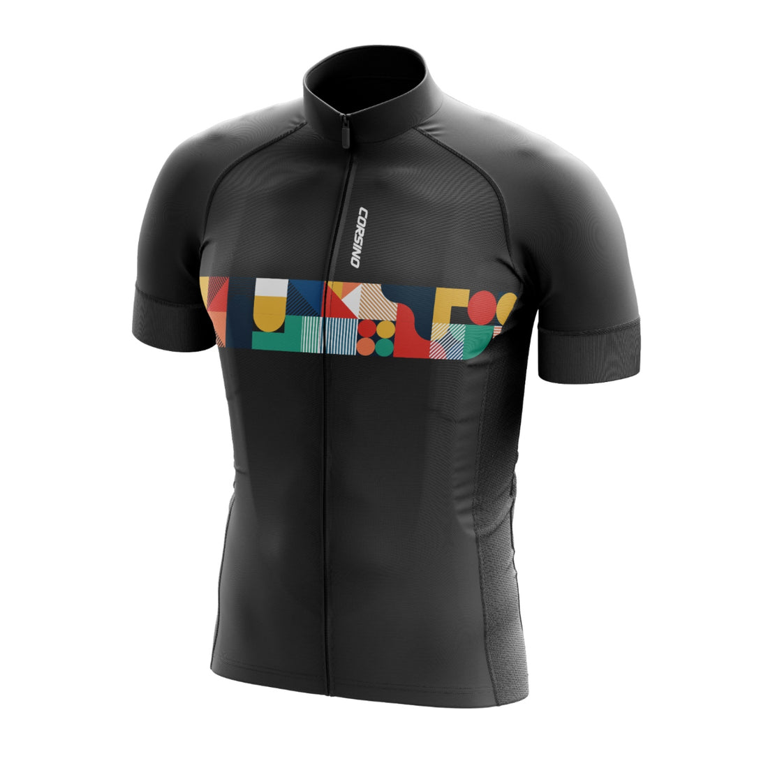 The black Corsino Venti Women's Jersey with specialized compression bands on the arms created to minimize aerodynamic resistance during training
