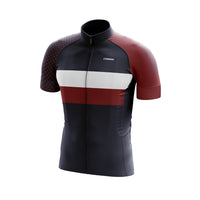 Front view of the high-speed Corsino FastNFree Men's Aero Jersey. Showcasing the aerodynamic Giro cut sleeves and premium carbon fabric engineered to seamlessly regulate core body temperature during intense road sprints
